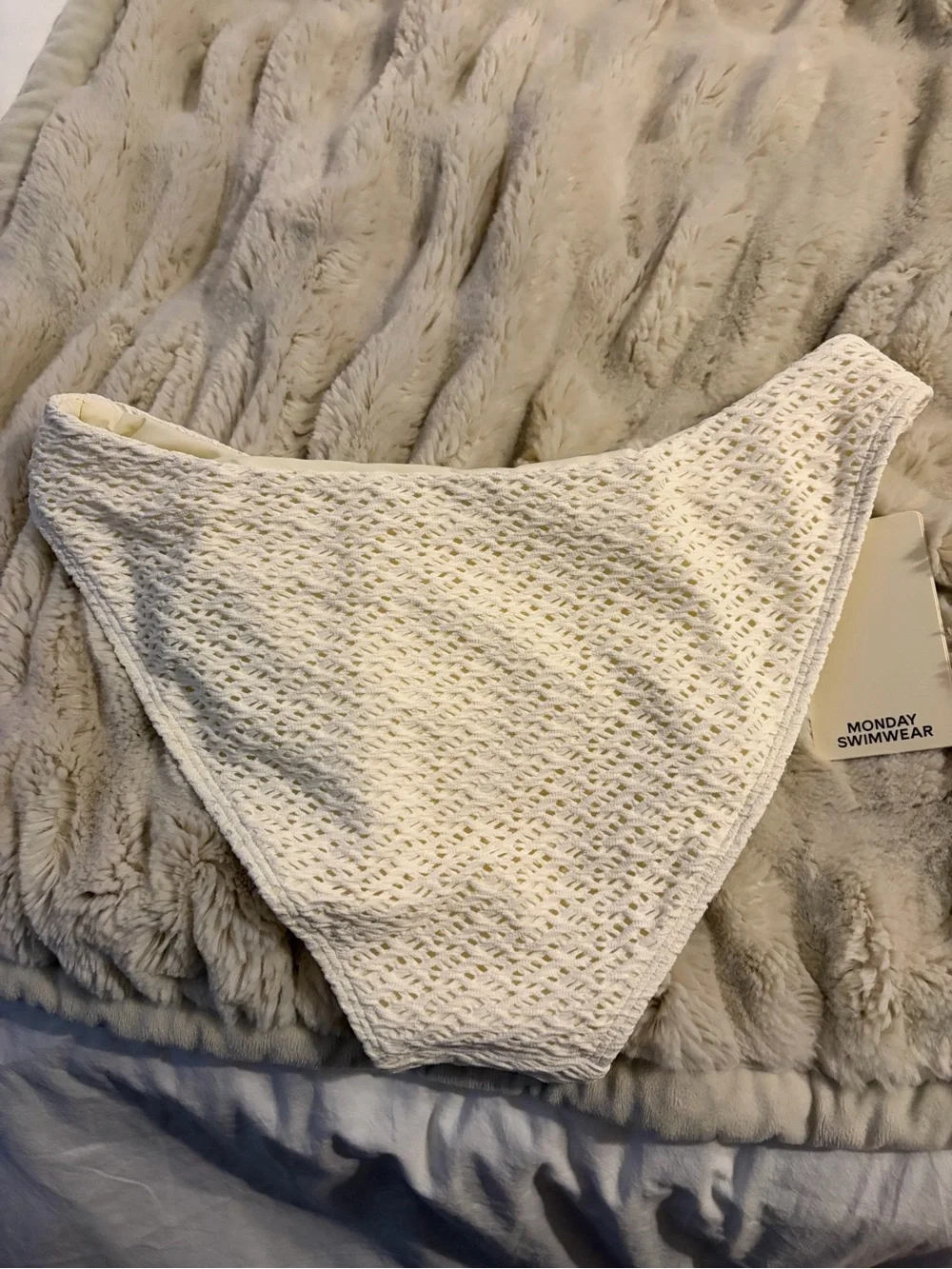 Monday Swimwear Seychelles Crochet Bikini Bottom - Ivory